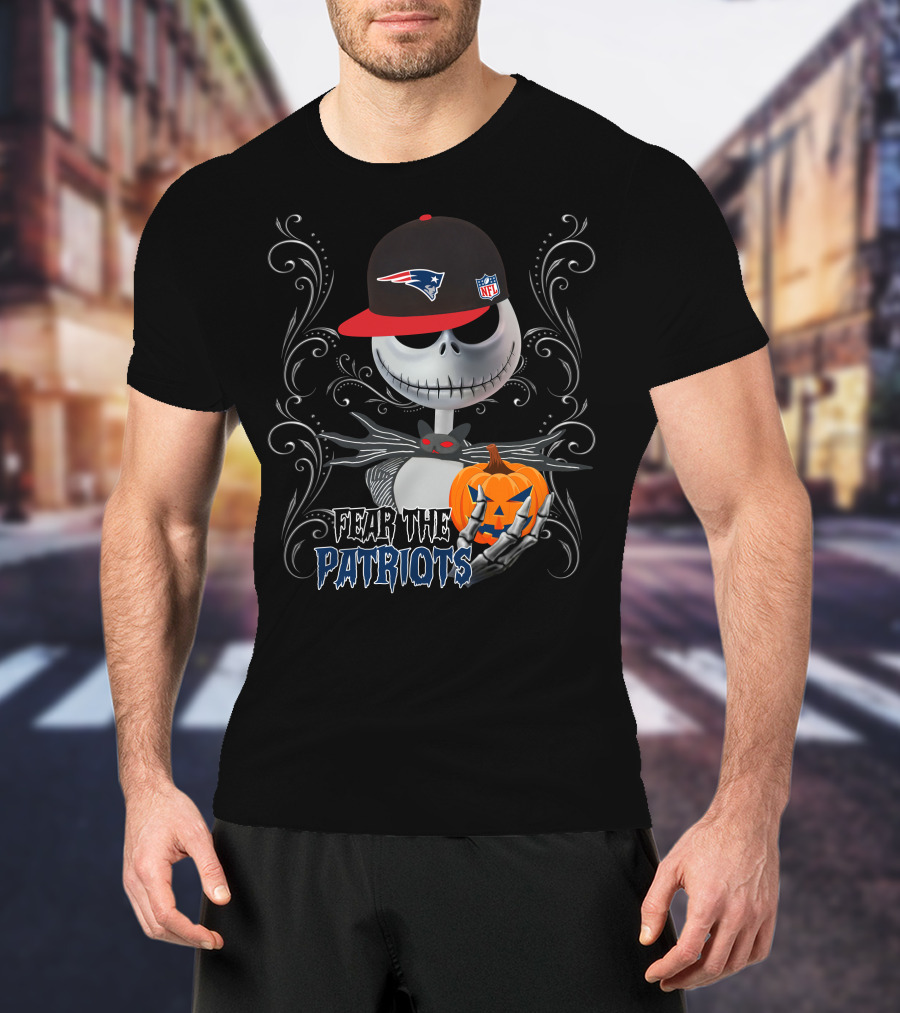 Fear The Patriots NFL Halloween Skeleton Pumpkin T-Shirt