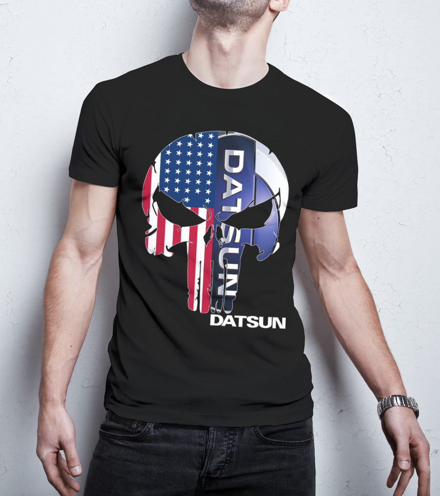 Datsun Punisher Skull American Flag T-Shirt