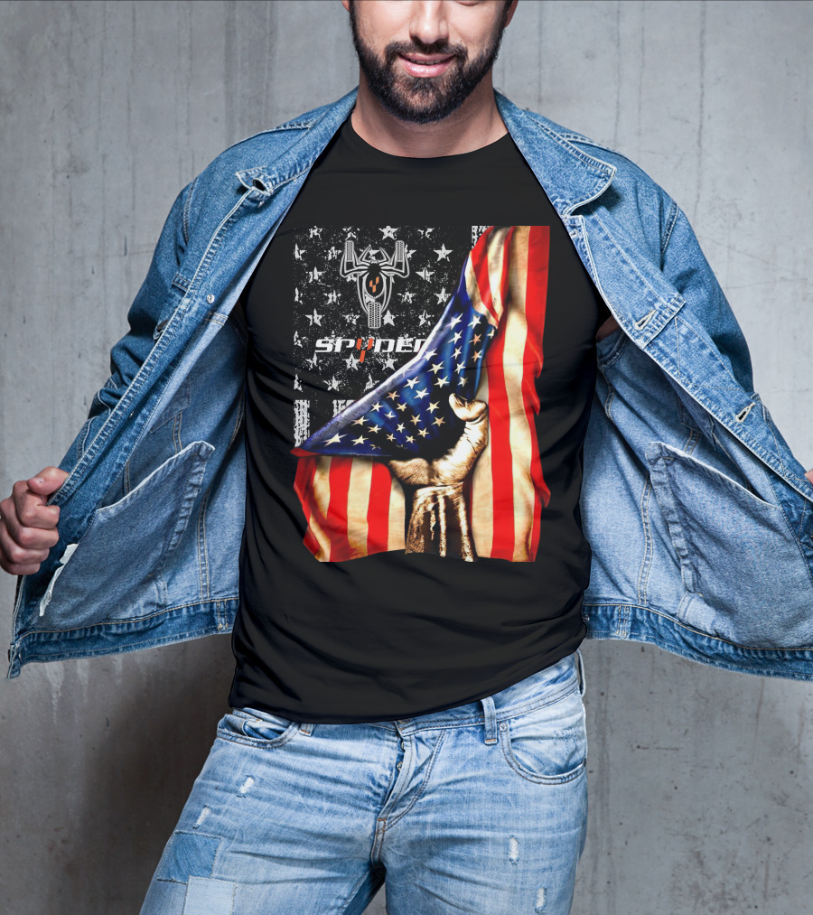 Spyder Spider Logo American Flag Hand Grasping T-Shirt