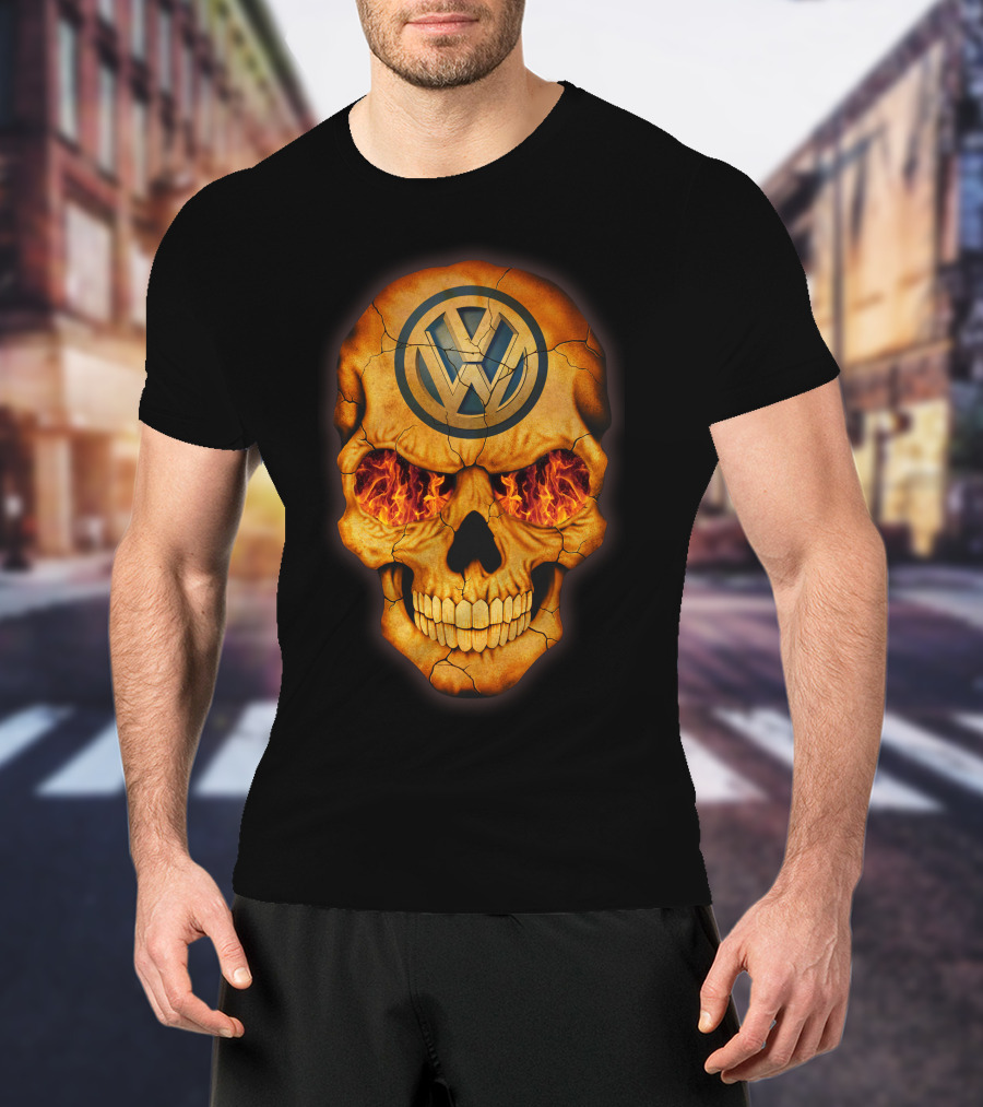 VOLKWAGEN Skull Flaming Eyes T-Shirt
