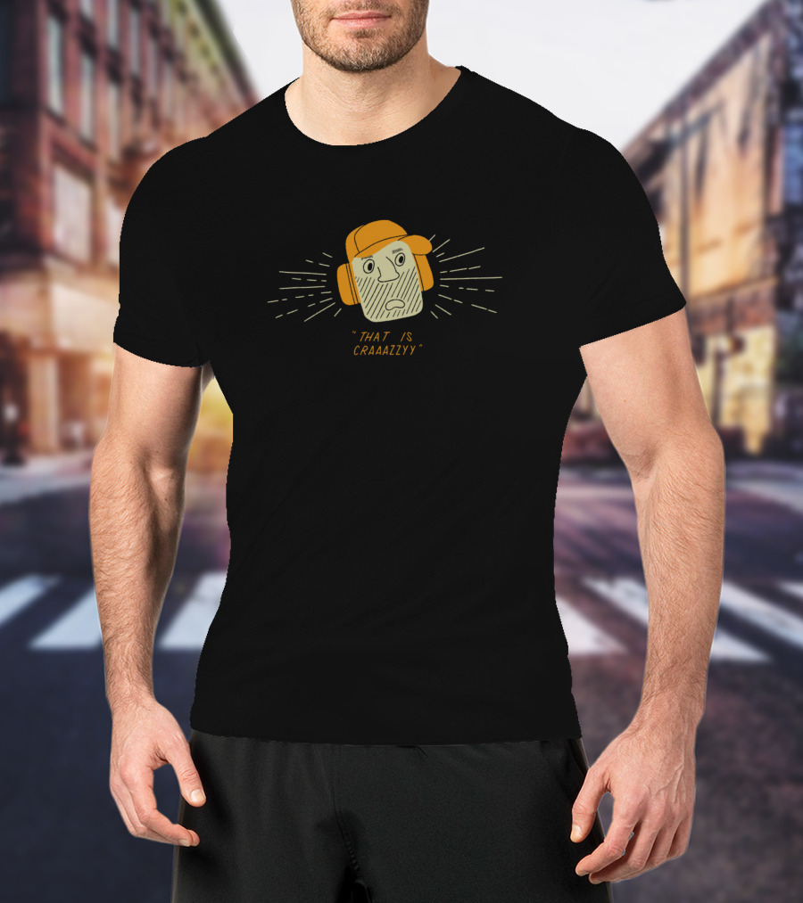 That Is Craaazzy Curious Face In Orange Hat Expression T-Shirt