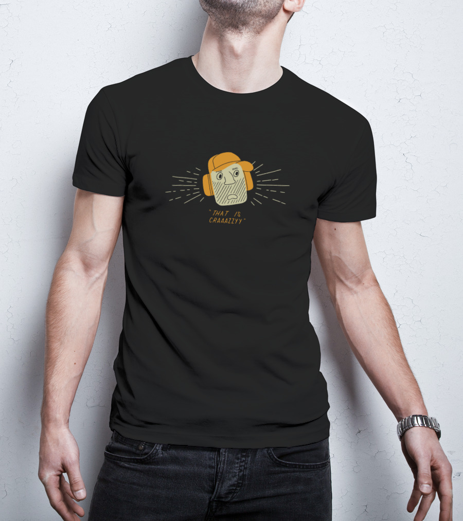 That Is Craaazzy Curious Face In Orange Hat Expression T-Shirt