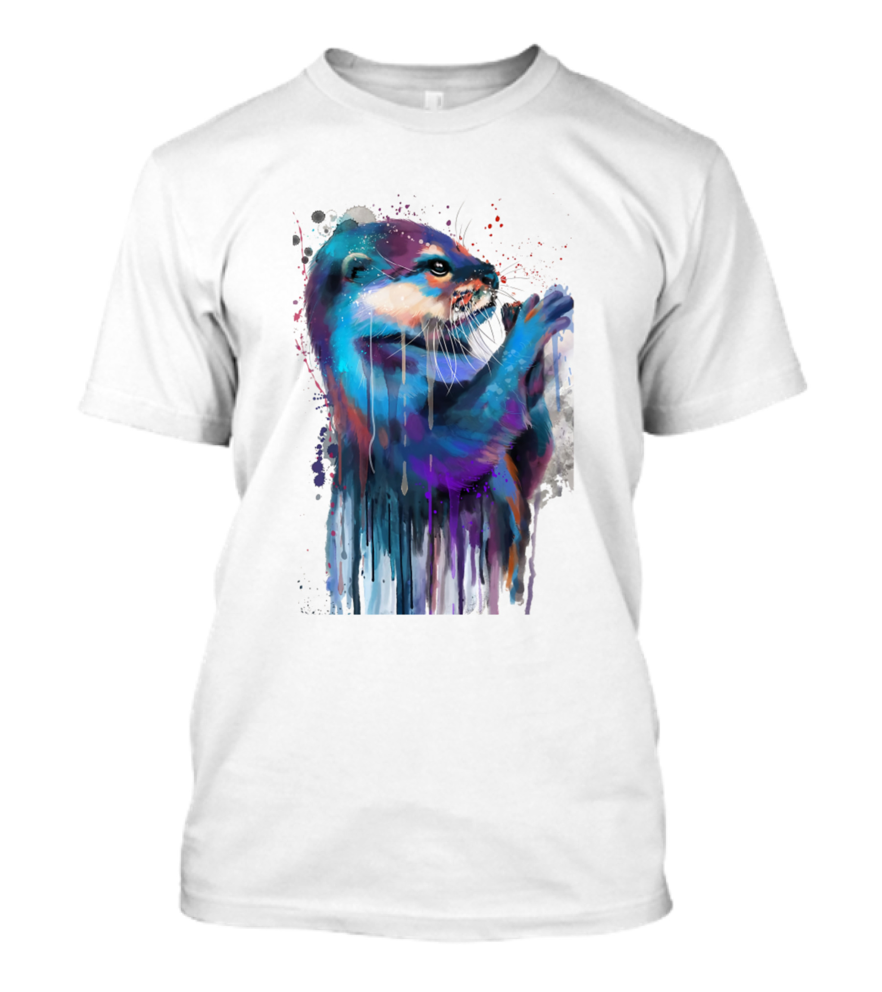 Otter Lover Watercolor Drip T-Shirt