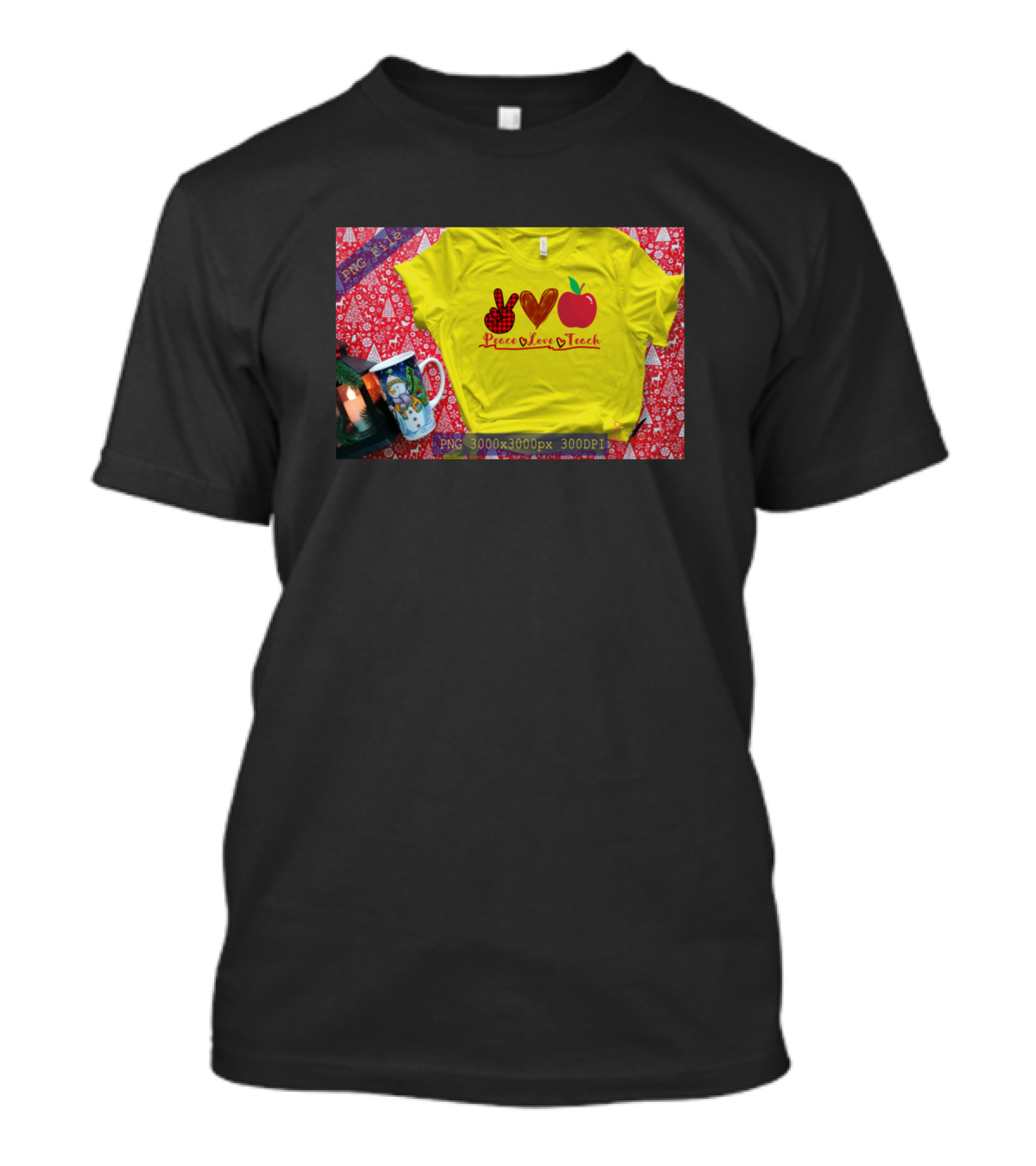 Peace Love Apple Teach Cute Teacher T-Shirt