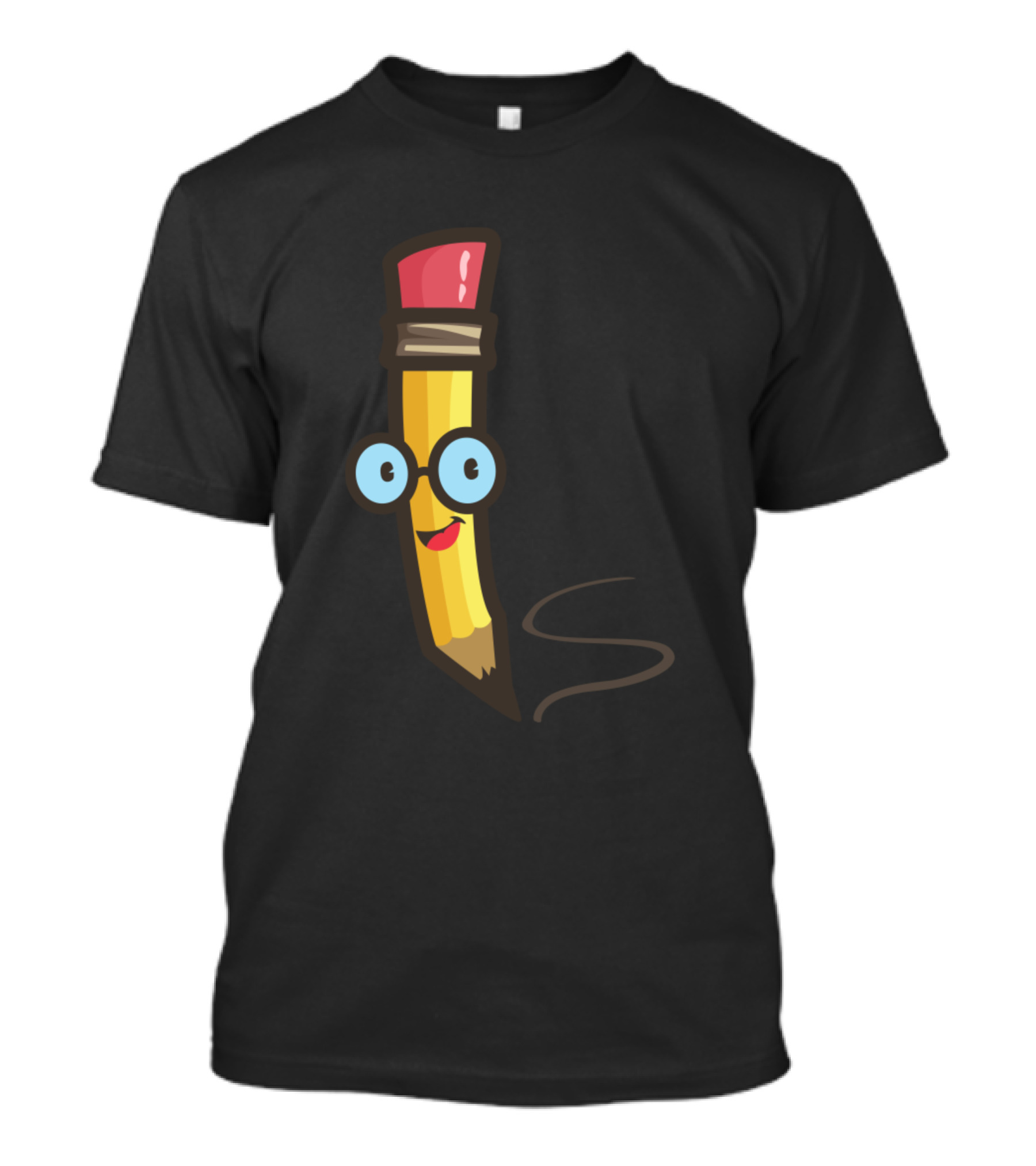 Pencil In Fun Happy Smiling Pencil Character T-Shirt