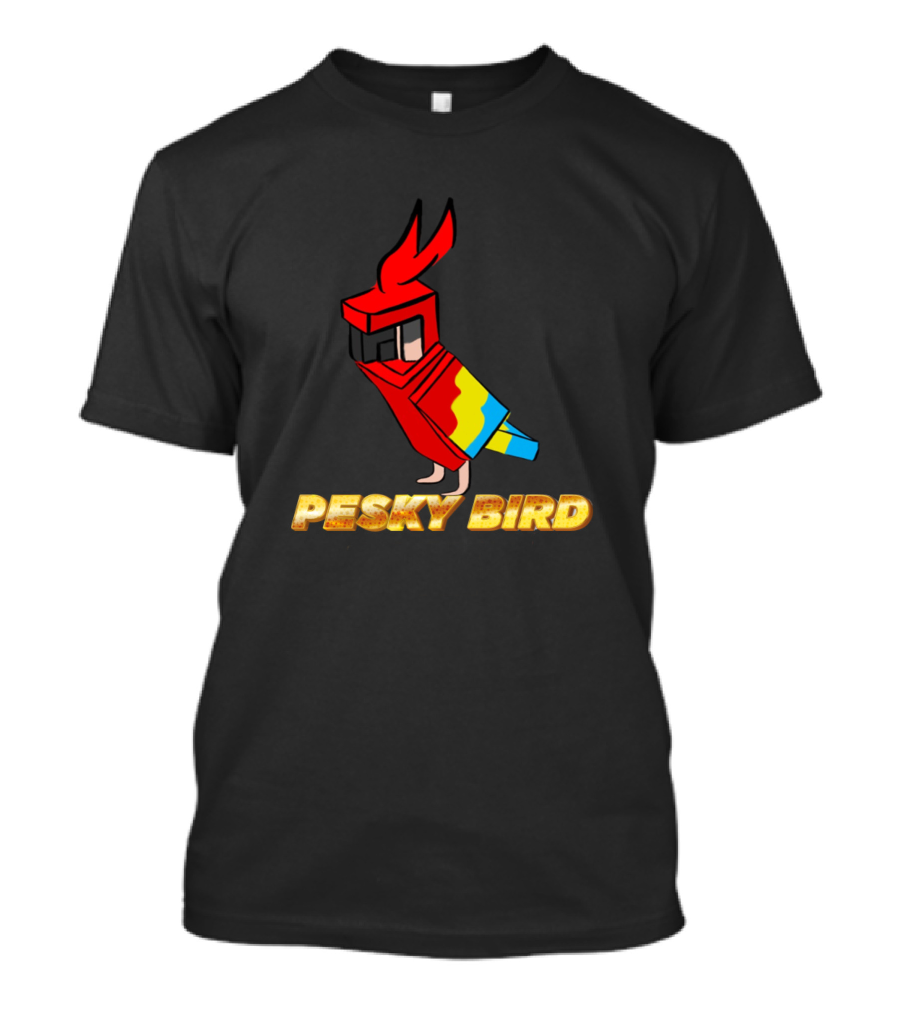Pesky Bird Blocky Parrot T-Shirt