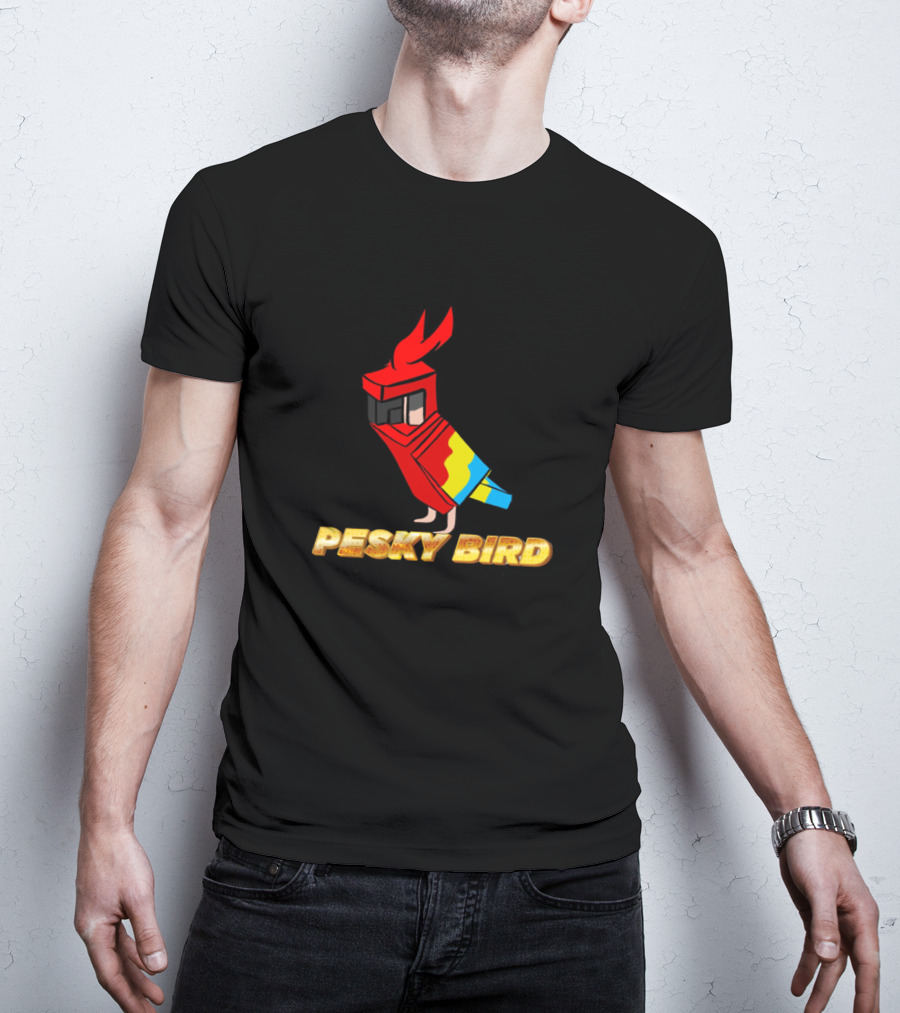 Pesky Bird Blocky Parrot T-Shirt