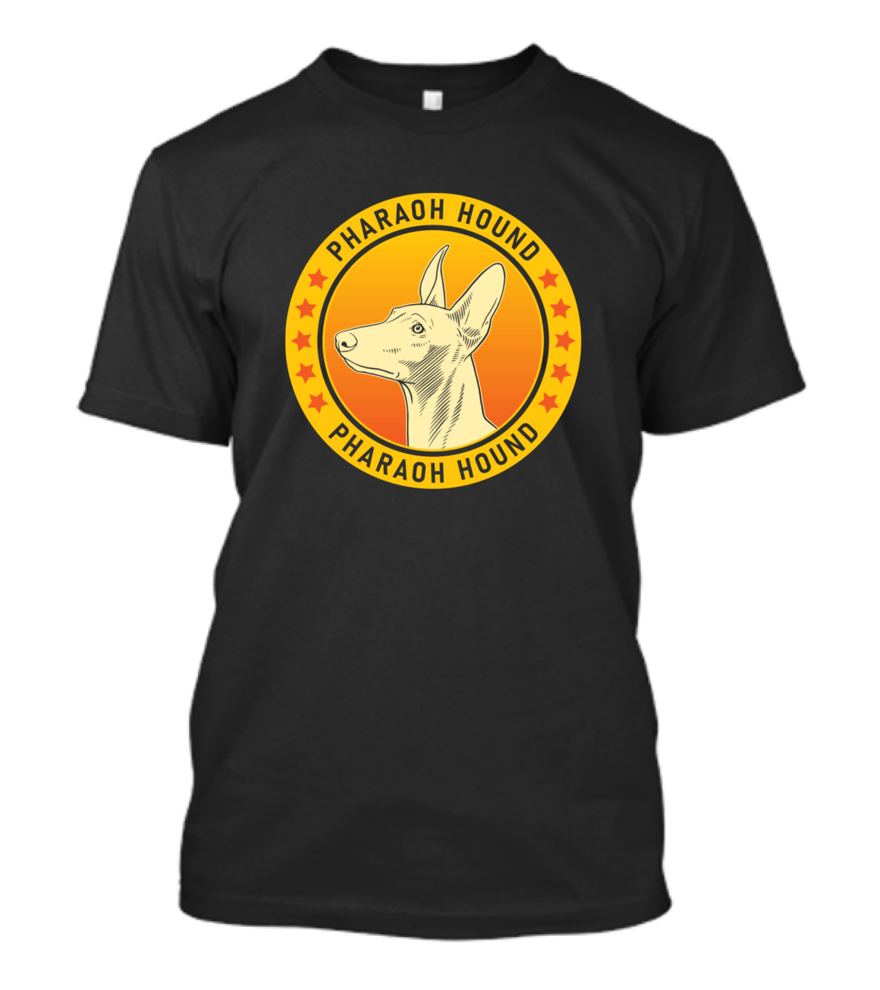 Pharaoh Hound Dog In Circle With Stars T-Shirt