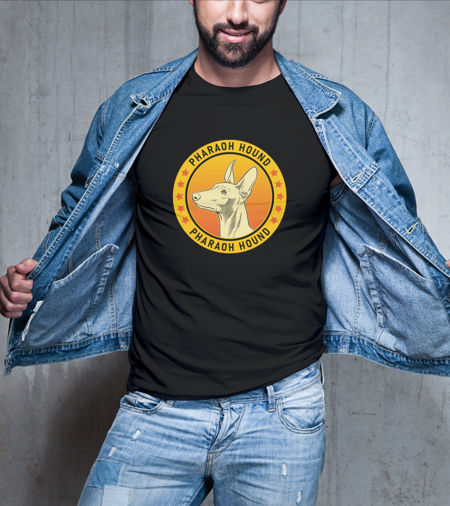 Pharaoh Hound Dog In Circle With Stars T-Shirt