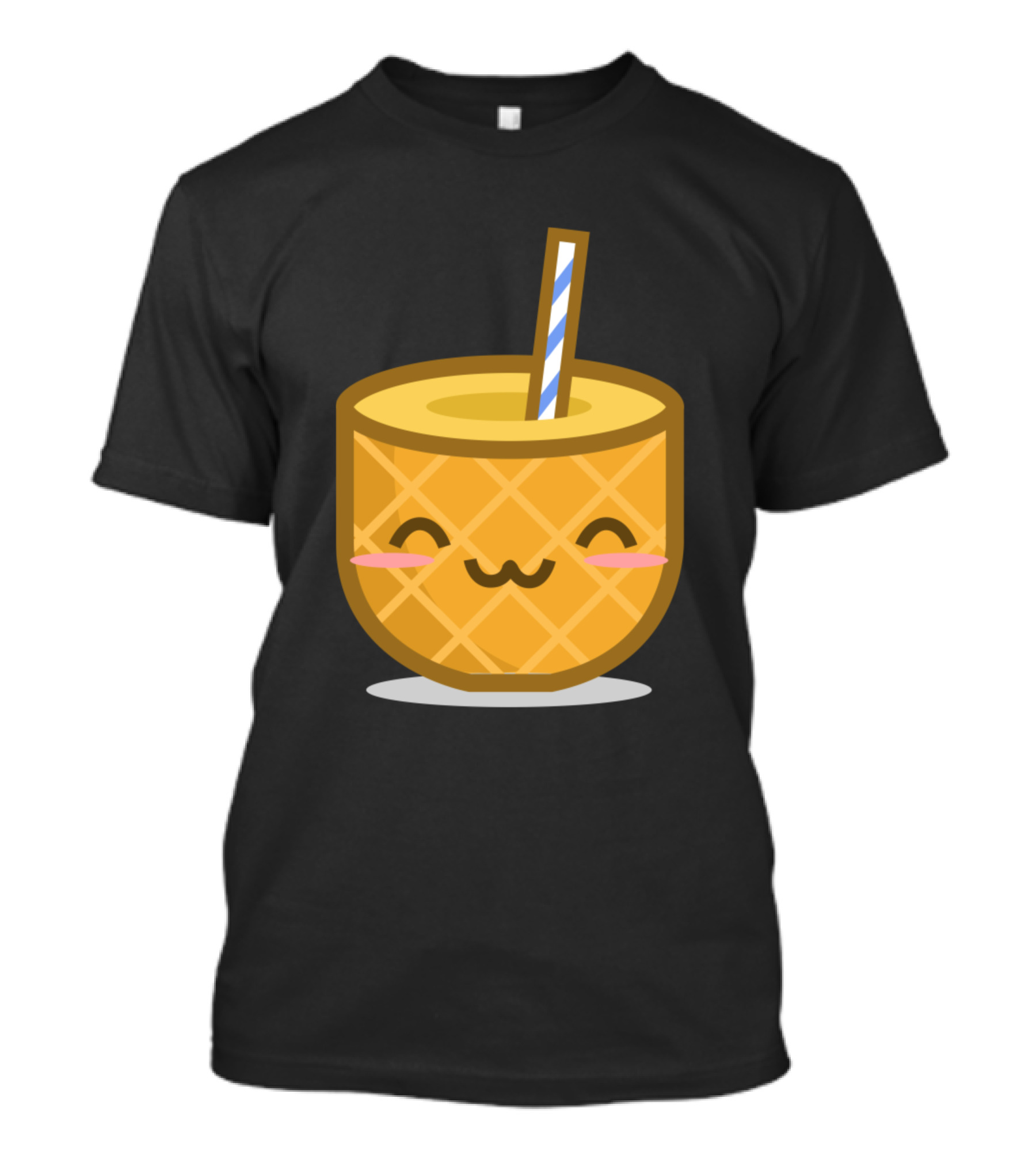 Pineapple Slurp Cute Kawaii Drink Face T-Shirt