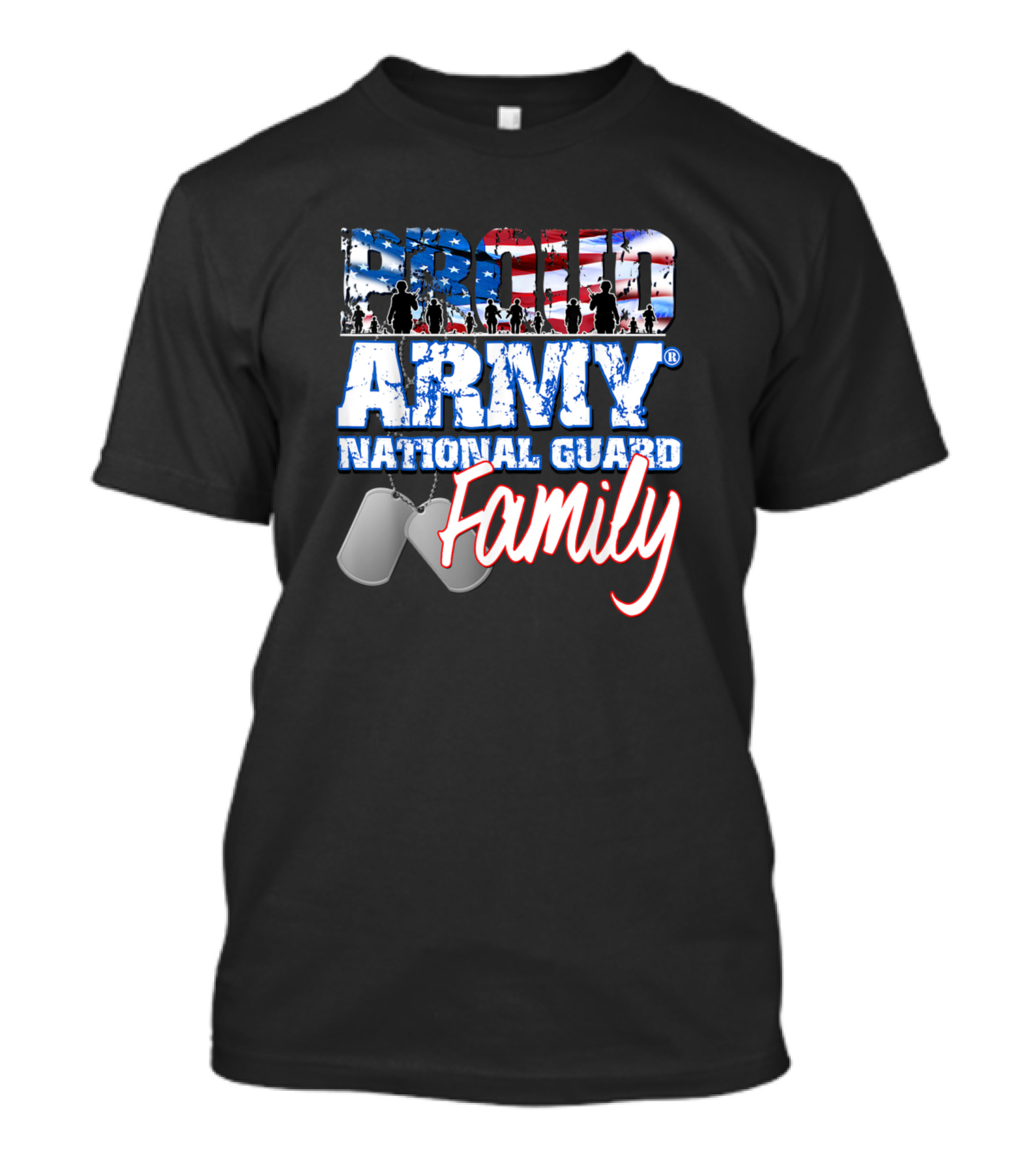 Proud Army National Guard Family Patriotic Matching T-Shirt