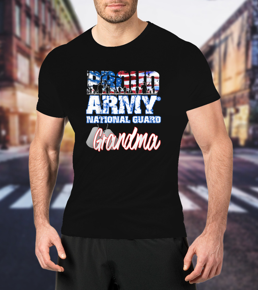 Proud Army National Guard Grandma Veteran USA T-Shirt