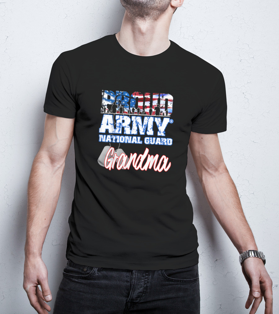 Proud Army National Guard Grandma Veteran USA T-Shirt