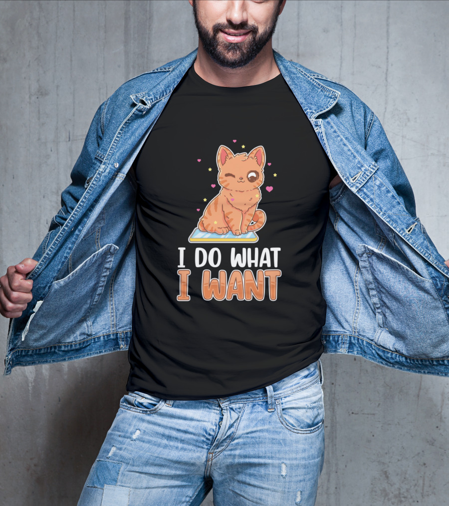 I Do What I Want Kitten Orange Cat Animal Lover T-Shirt
