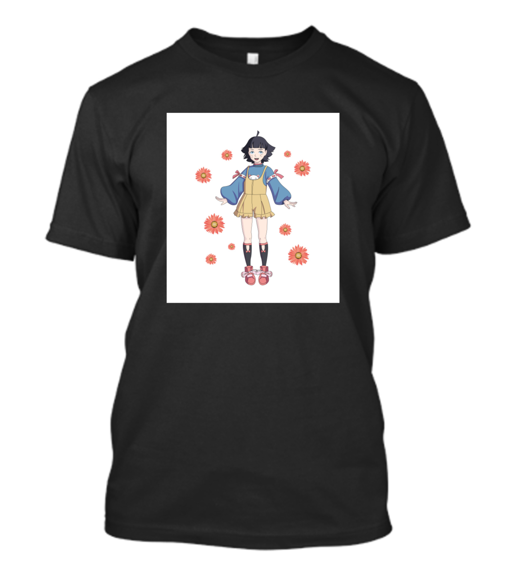 Himawari Yellow Dress Red Flowers Anime T-Shirt