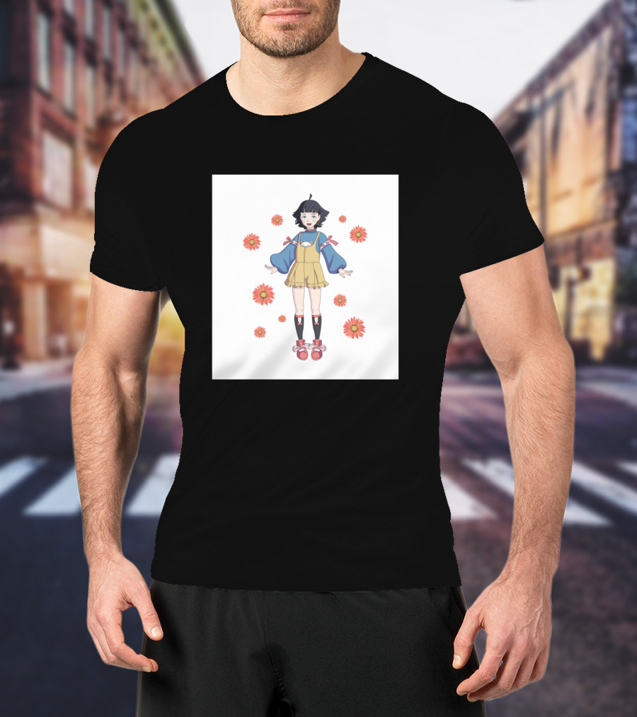 Himawari Yellow Dress Red Flowers Anime T-Shirt