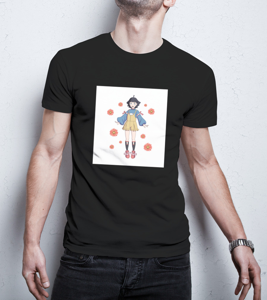 Himawari Yellow Dress Red Flowers Anime T-Shirt