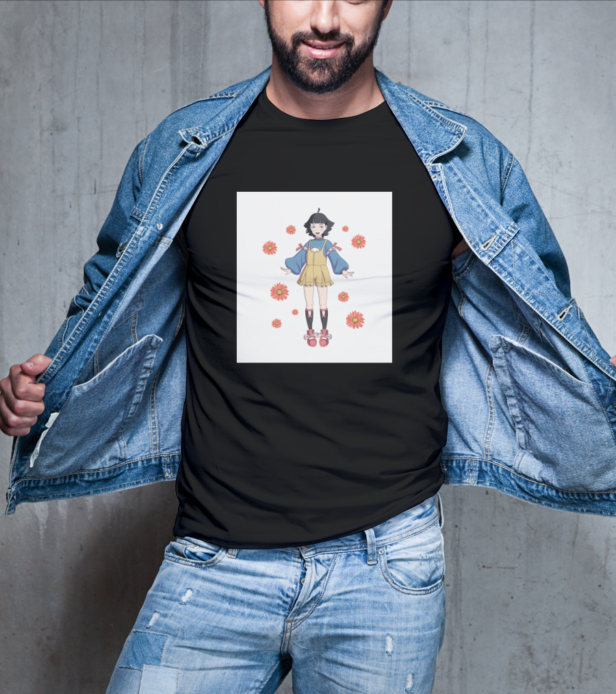 Himawari Yellow Dress Red Flowers Anime T-Shirt