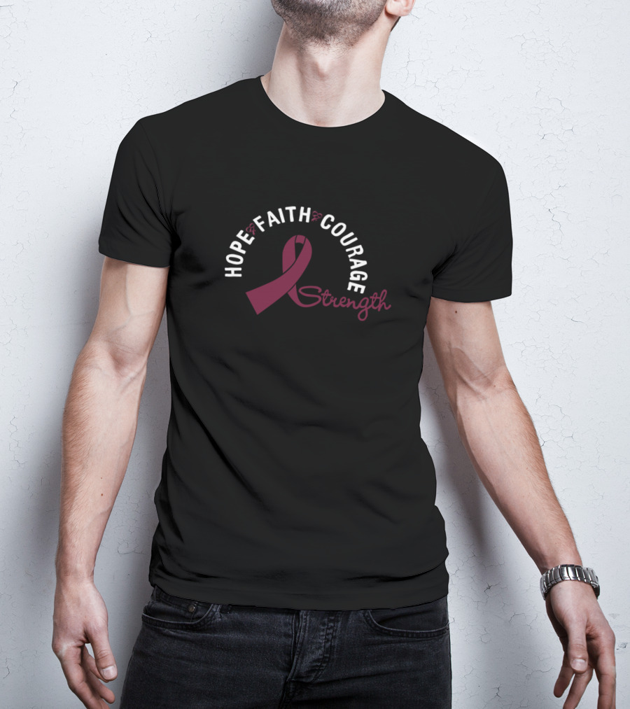 Hope Faith Courage Strength Awareness T-Shirt
