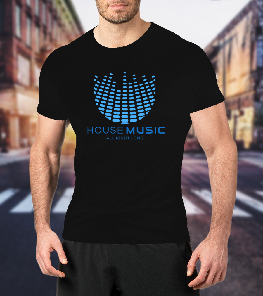 House Music All Night Long Equalizer Pattern Blue T-Shirt