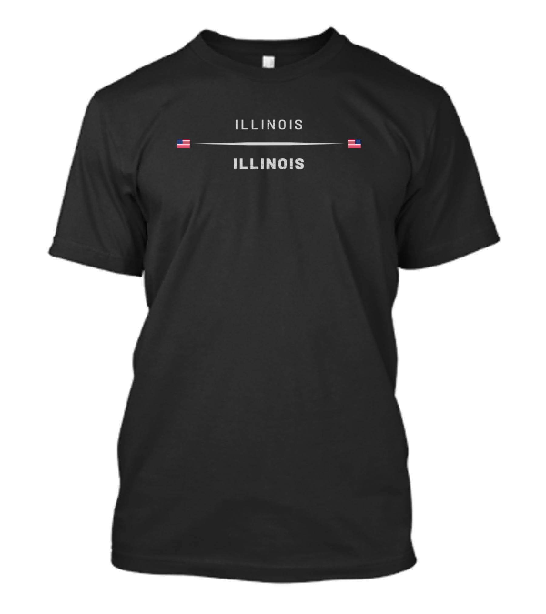 ILLINOIS USA FLAG VERTICAL TEXT WITH AMERICAN FLAG SYMBOLS T-Shirt