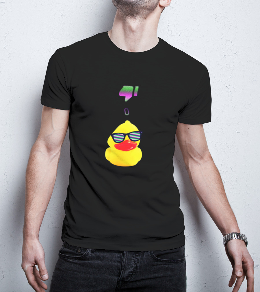 I'm Awesome Rubber Duck With Sunglasses And Retro Pixel T-Shirt
