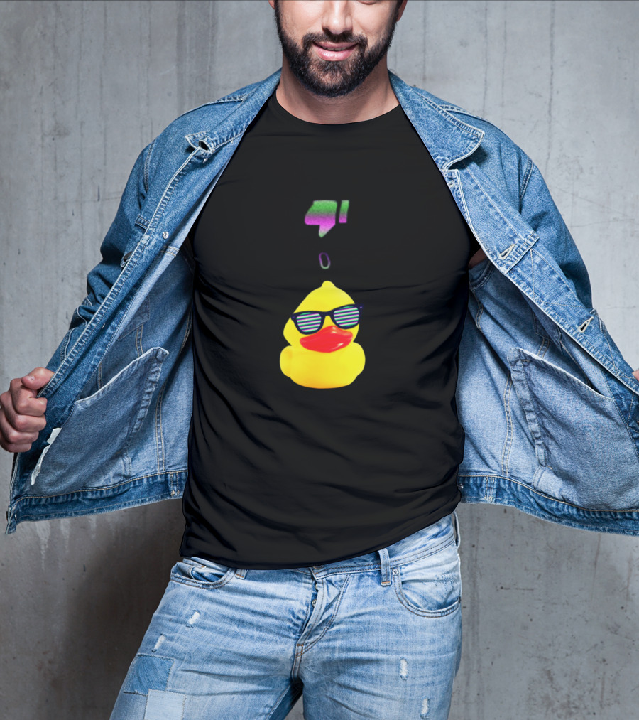 I'm Awesome Rubber Duck With Sunglasses And Retro Pixel T-Shirt