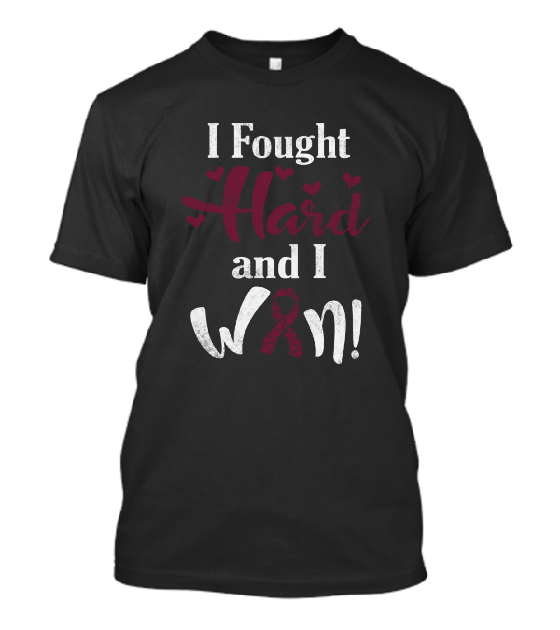 I Fought Hard And I Won Hospice Care Awareness Hearts T-Shirt