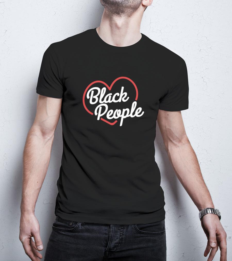 Black People Heart T-Shirt