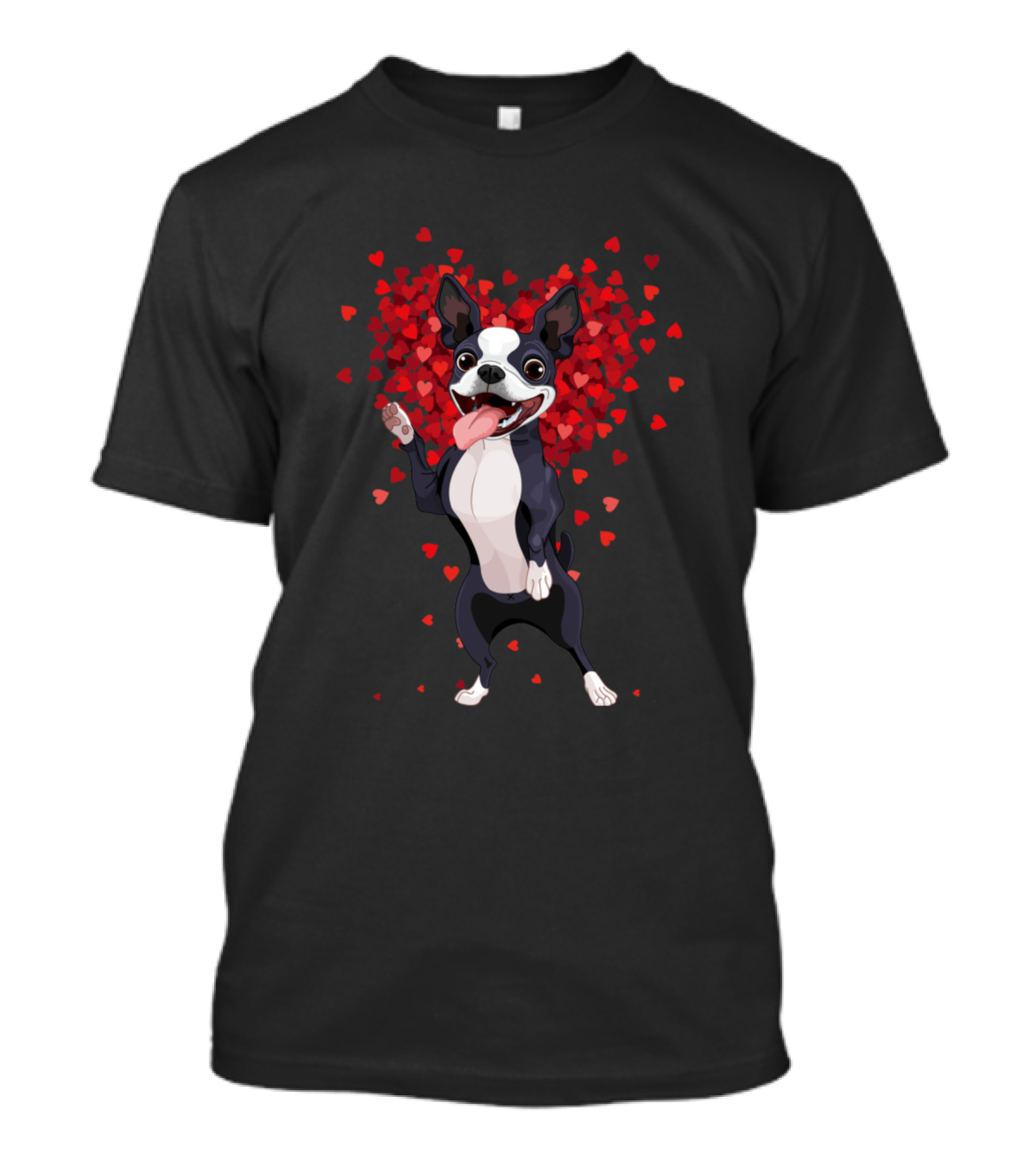 Boston Terrier Valentine Heartful Love T-Shirt