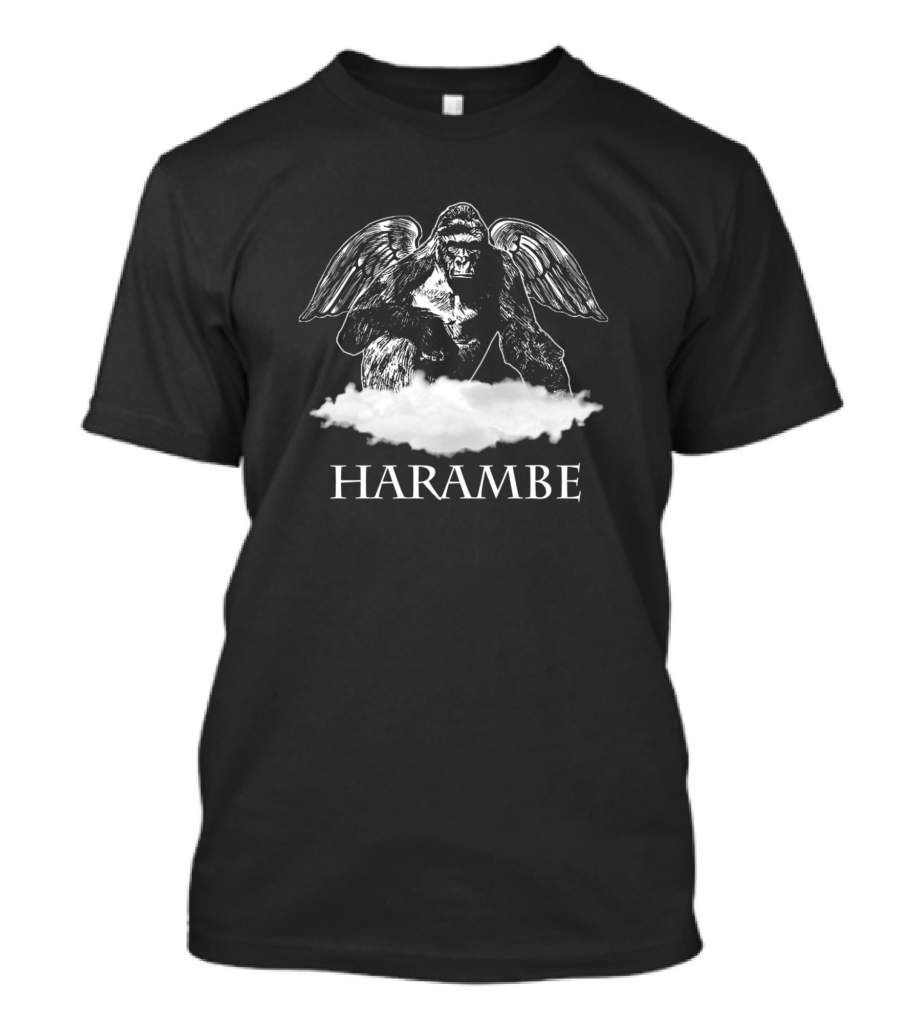 Harambe Angel Wings Gorilla Cloud T-Shirt