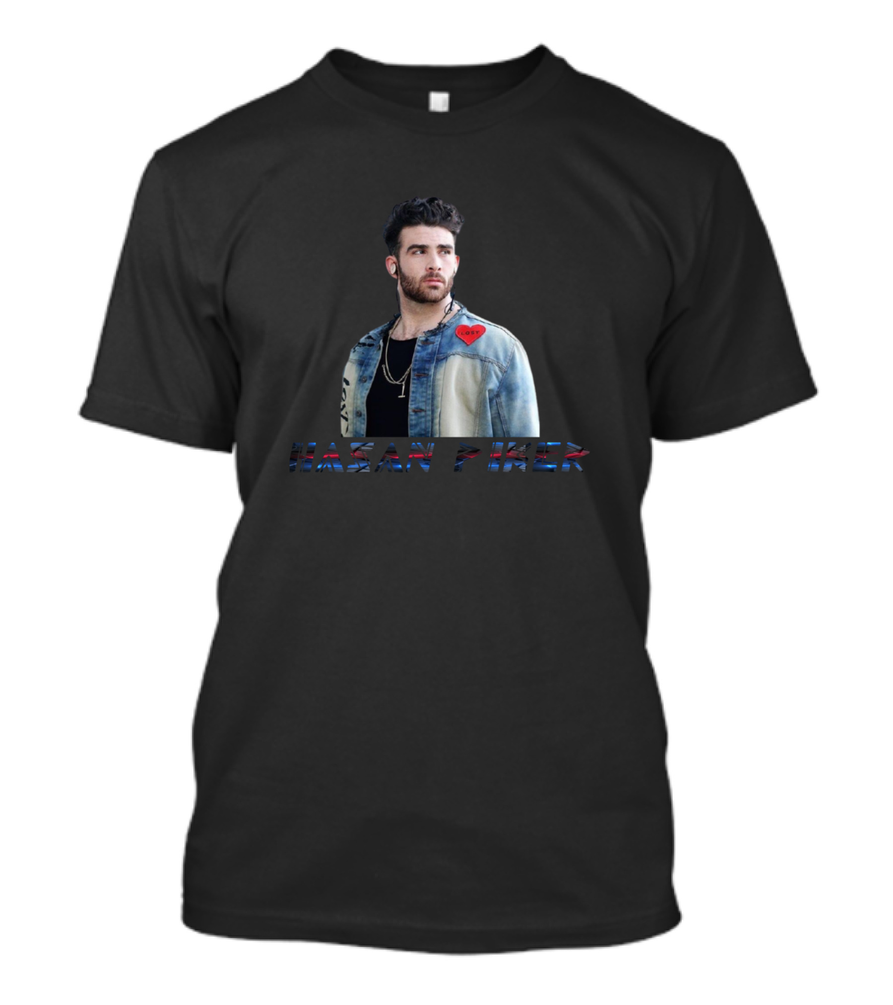 Chet Denim Heart Hasan Piker T-Shirt