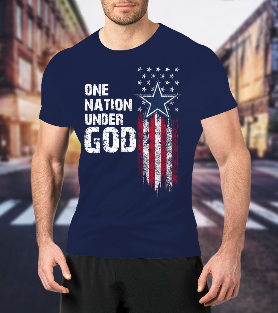 One Nation Under God Dallas Cowboys Star And Stripes T-Shirt