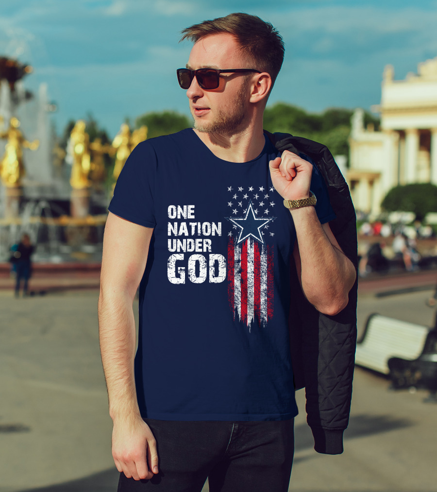 One Nation Under God Dallas Cowboys Star And Stripes T-Shirt