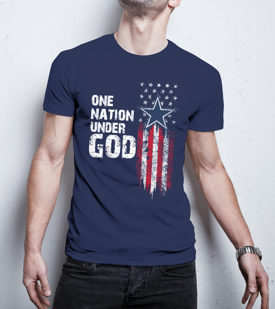 One Nation Under God Dallas Cowboys Star And Stripes T-Shirt