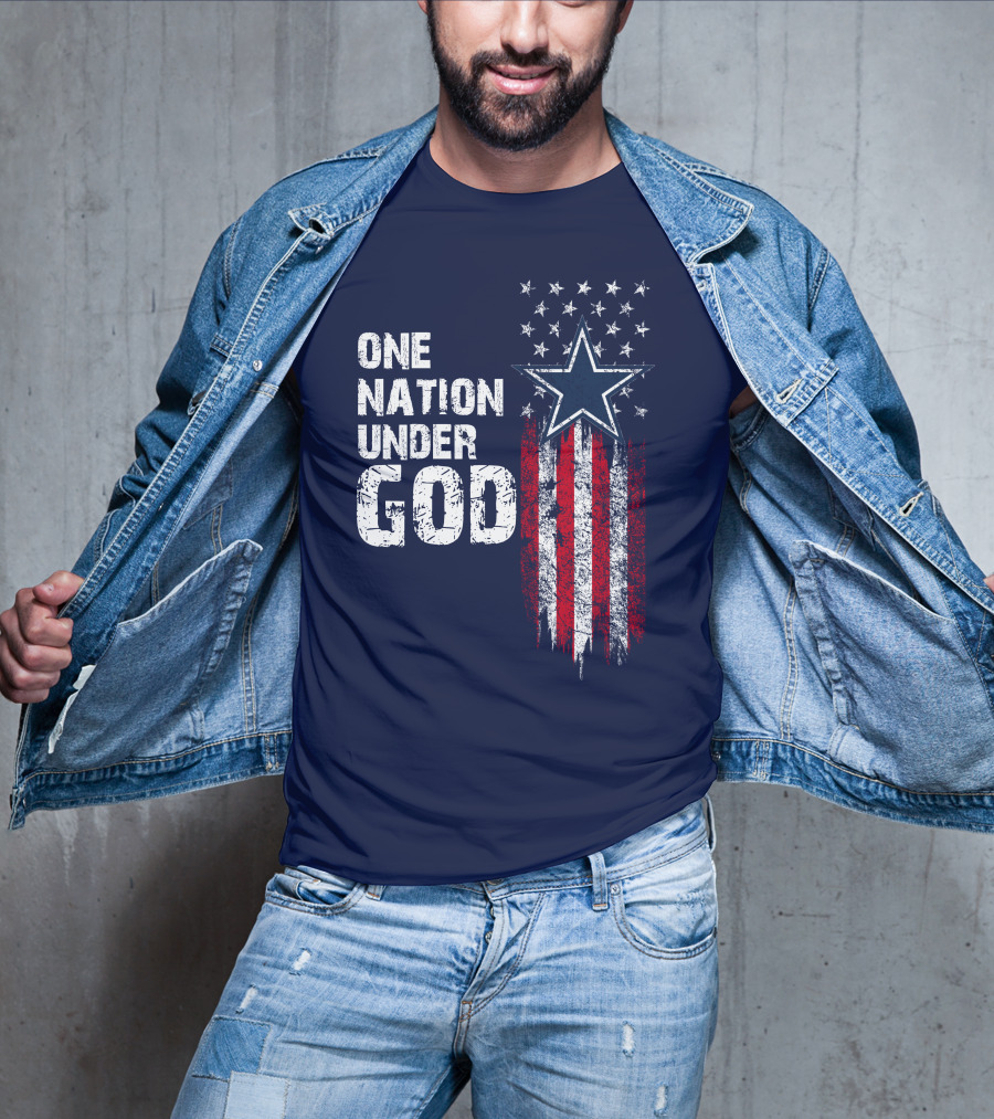 One Nation Under God Dallas Cowboys Star And Stripes T-Shirt