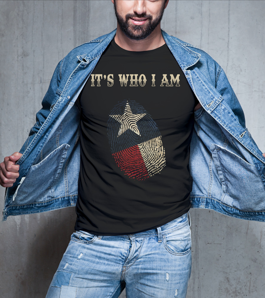 Texas Flag Fingerprint It's Who I Am T-Shirt