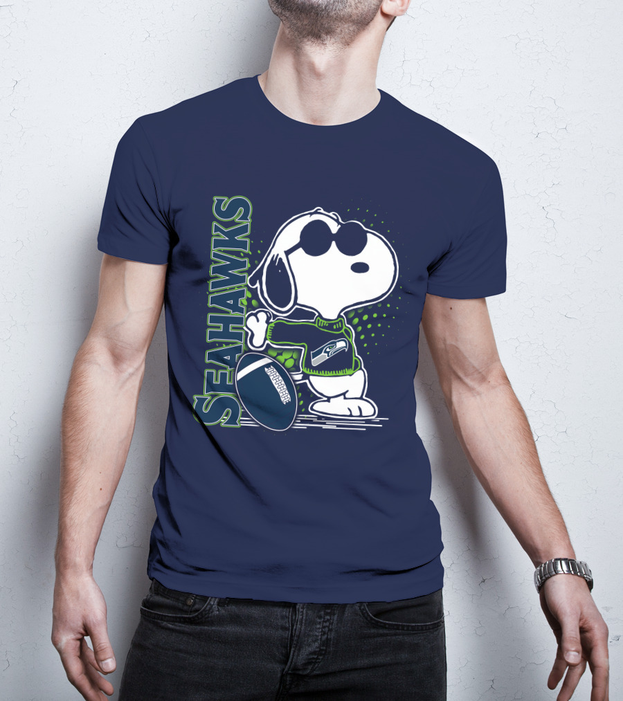 Seattle Seahawks Snoopy Football T-Shirt