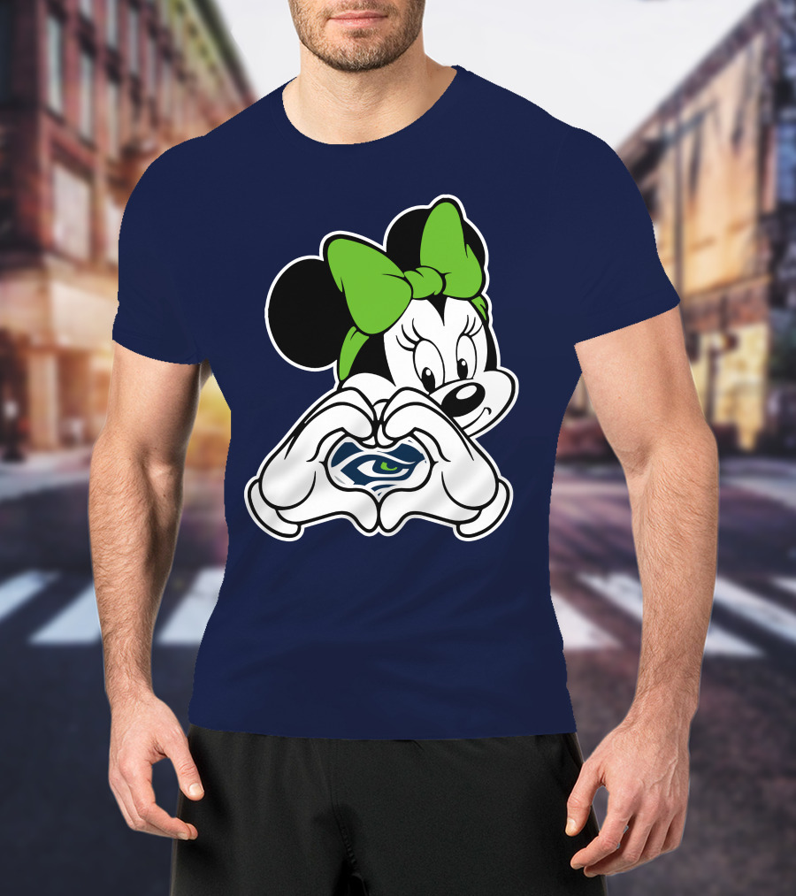 Seattle Seahawks Minnie Mouse Heart T-Shirt