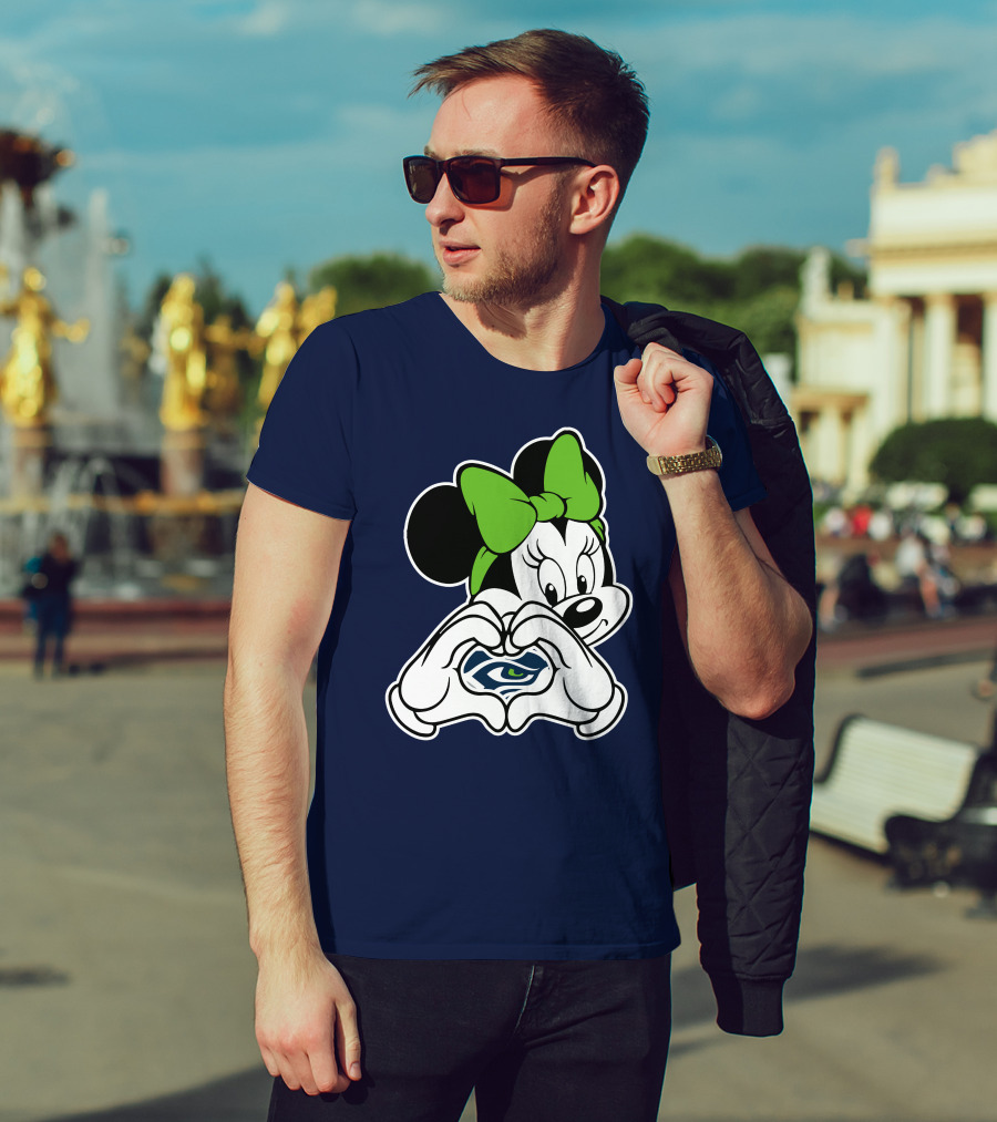 Seattle Seahawks Minnie Mouse Heart T-Shirt