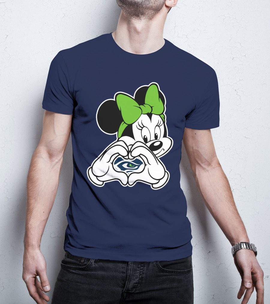 Seattle Seahawks Minnie Mouse Heart T-Shirt