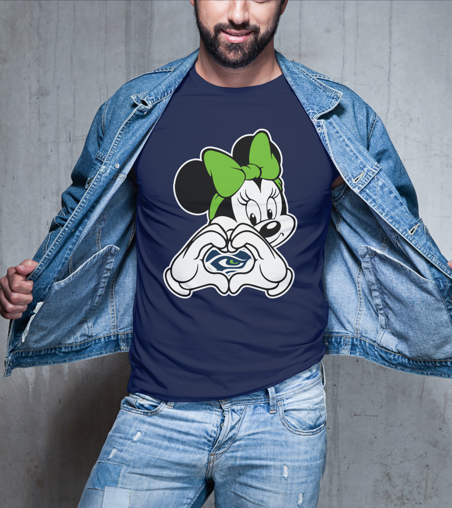 Seattle Seahawks Minnie Mouse Heart T-Shirt