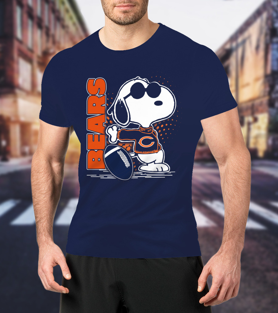 Chicago Bears Snoopy Football Sweater And Sunglasses T-Shirt