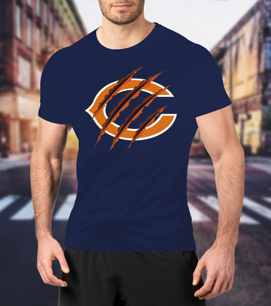 Chicago Bears C Logo With Claw Marks T-Shirt