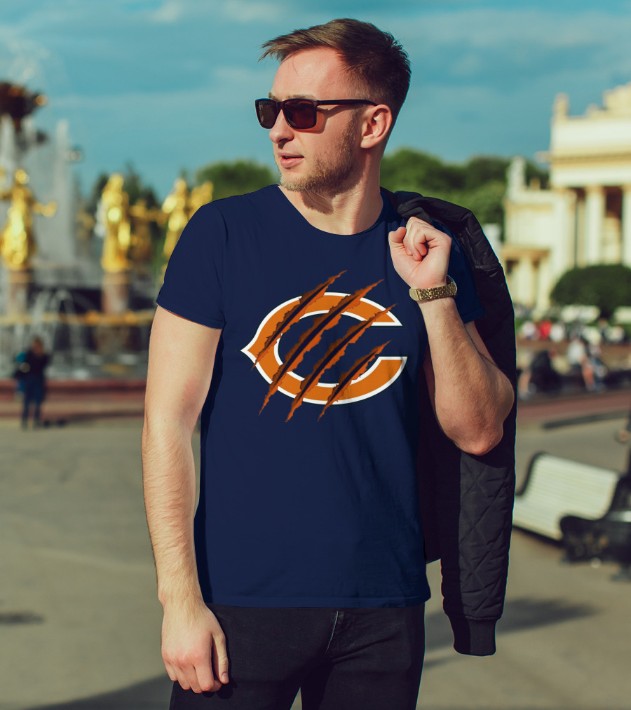 Chicago Bears C Logo With Claw Marks T-Shirt