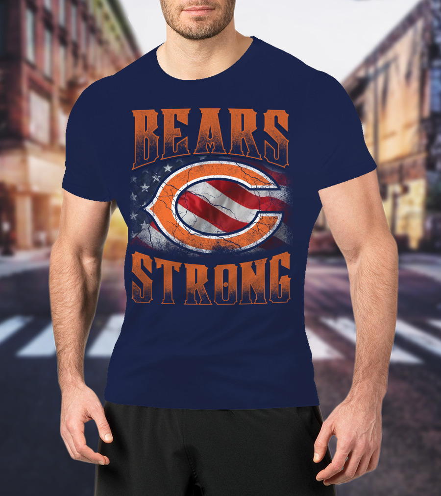 Bears Strong American Flag Chicago Bears T-Shirt