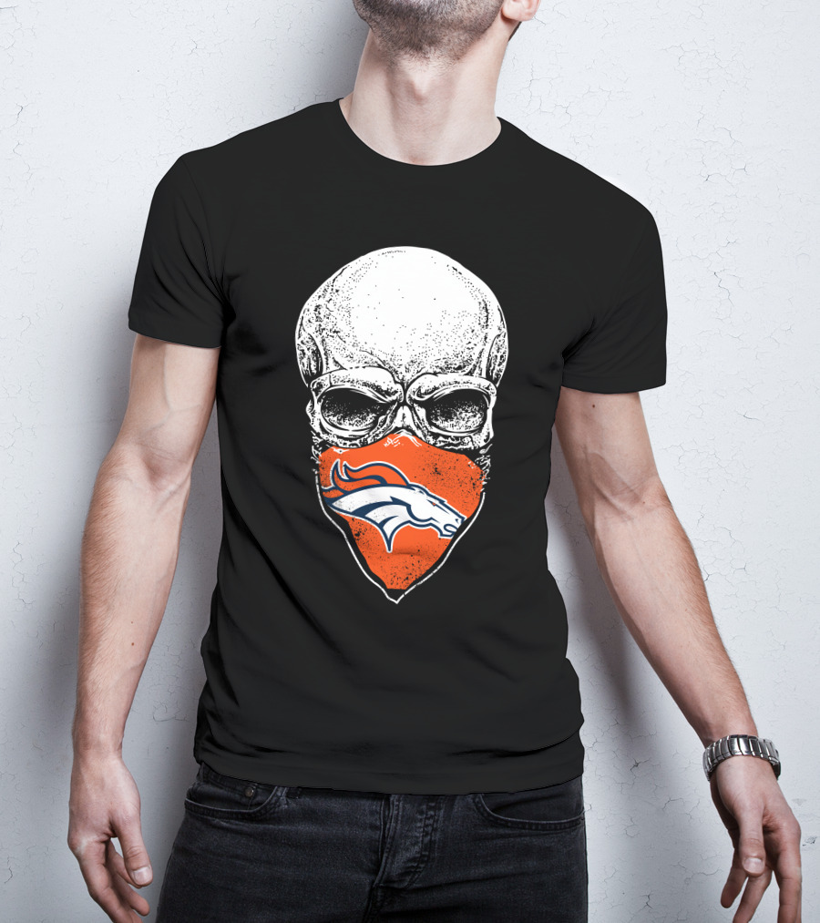 Denver Broncos Skull Logo Bandana T-Shirt