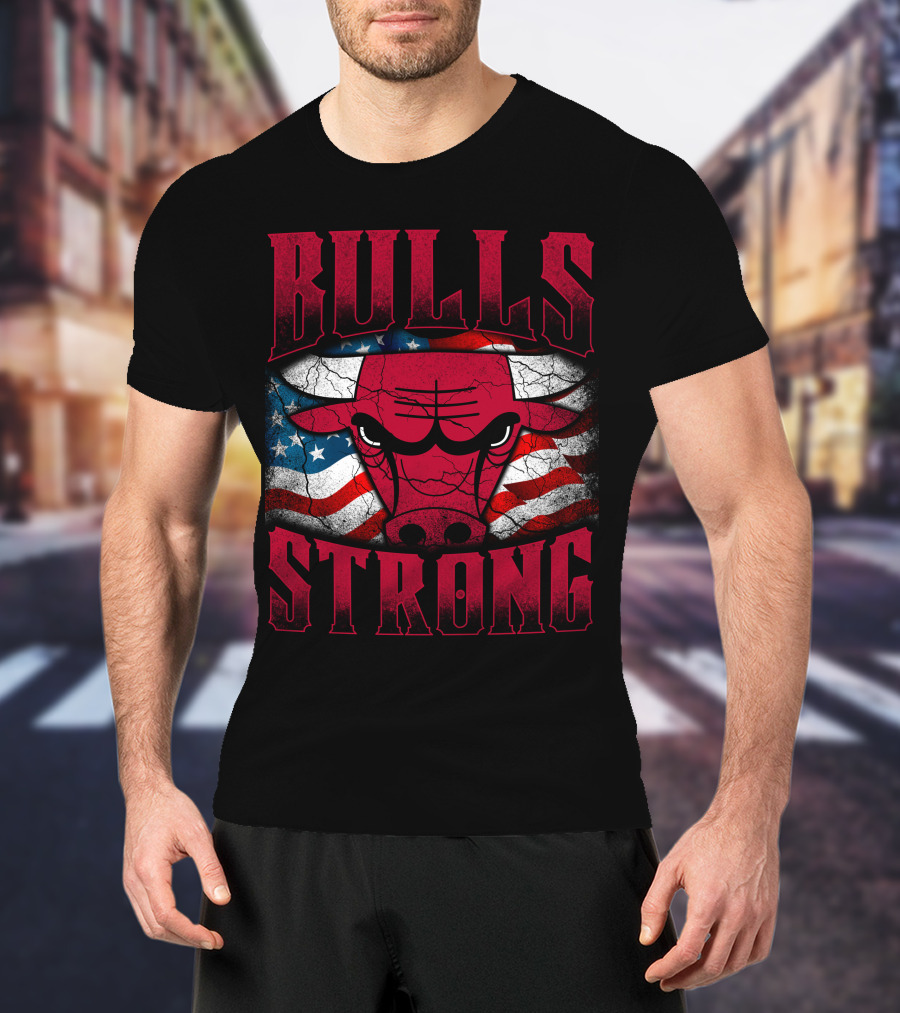 Bulls Strong American Flag Chicago Bulls T-Shirt