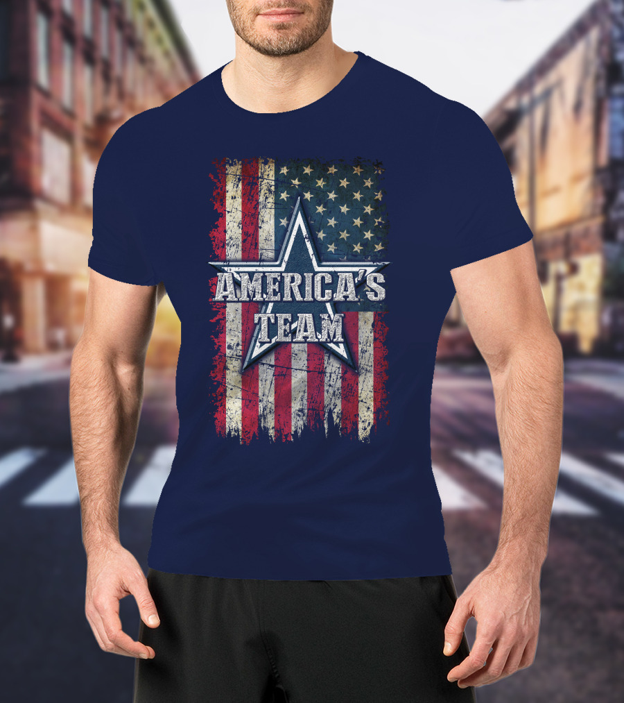 America's Team Dallas Cowboys Usa Flag Star T-Shirt
