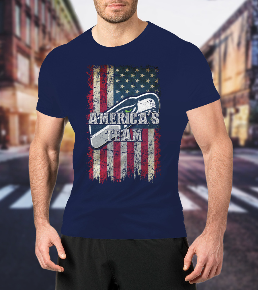 Seattle Seahawks America's Team Flag T-Shirt